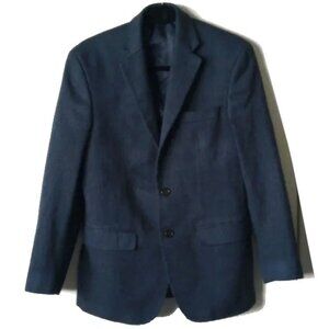 LRL Wool Cashmere Herringbone Blazer 36S 36 Short Blue